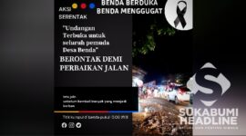 Seruan aksi protes jalan rusak warga Benda, Kecamatan Cicurug. l Istimewa