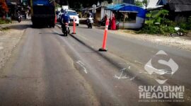 Jalan Nasional bergelombang di Cicurug, Sukabumi. l Angga Andriansyah