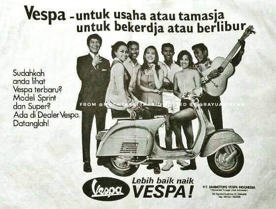 Iklan sepeda motor Vespa. l Istimewa 