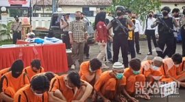 Para tersangka terjaring Operasi Libas Lodaya Polres Sukabumi Kota. l Istimewa