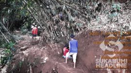 Longsor seret rumpun bambu di Nagrak. l Istimewa