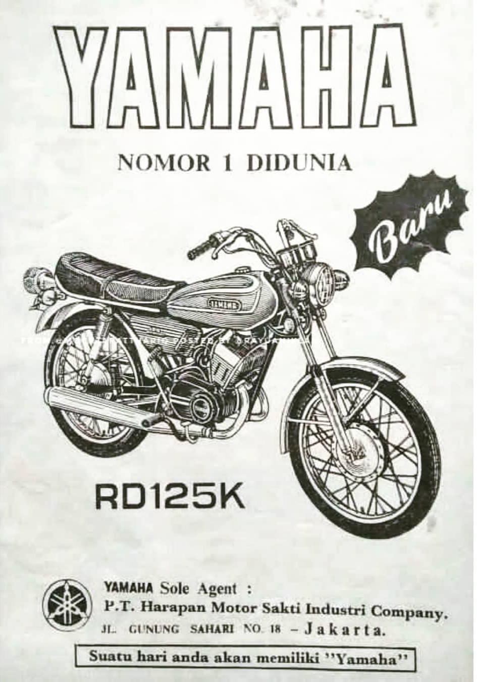 Iklan sepeda motor Yamaha. l Istimewa 