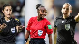 Yoshimi Yamashita (Jepang), Salima Mukansanga (Rwanda) dan Stephanie Frappart (Prancis). l Istimewa