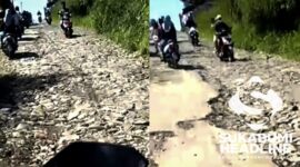Jalan rusak di Caringin. l Istimewa 