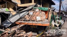 Truk tabrak rumah di Cicurug Sukabumi. l Istimewa