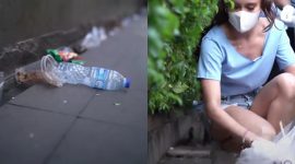 Cinta Laura membersihkan sampah di ajang Citayam Fashion Week. l @claurakiehel