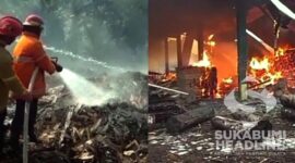 Pabrik triplek di Cikembar terbakar. l Istimewa