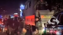 BENTROK TNI dengan sopir angkot di Cicurug Sukabumi. l Istimewa