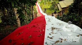 Bendera Merah Putih berukuran raksasa di Cikembar. l Istimewa 