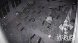 Maling terekam CCTV mencuri komputer miliki SMPIT Bintang Madani. l Istimewa