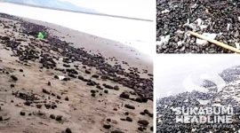 Sampah batubara Kotori Pantai Palabuhanratu. l Istimewa 