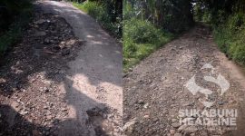 Jalan rusak di Cirenghas, Sukabumi. l Istimewa 