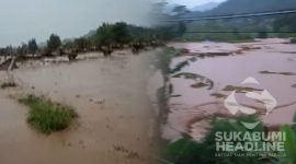 Luapan Sungai Cimandiri mengakibatkan banjir di Cireunghas. l Istimewa 