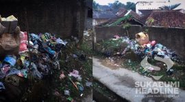 Sampah dibuang sembarangan di halaman rumah warga Cibadak. l Rehan Yudafirmansyah 