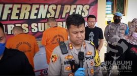 Kapolres Sukabumi AKBP Dedy Darmawansyah saat konferensi pers. l Istimewa 