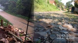 Ruas Jalan Ciangsana - Puncak Madura dan Cibatu - Cicantayan di Desa Hegarmanah, Kecamatan Cicantayan. l Istimewa 