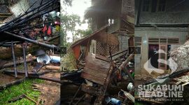 Rumah ambruk di Lembursitu, Kota Sukabumi. l Tia Santali