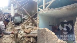 Dampak gempa bumi Cianjur hingga ke Ciambar, Kabupaten Sukabumi. l Polsek Nagrak