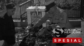 Tabur bunga di makam pejuang kemerdekaan R Bantamer di Nagrak. l Polsek Nagrak