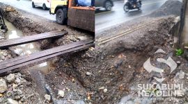 Perbaikan saluran drainase di Cibadak mangkrak. l Fikri Askar