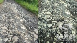 Jalan rusak di Bantargebang, Bantargadung, Kabupaten Sukabumi. l Danil Ali Imron