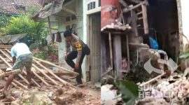 Rumah rusak terdampak gempa bumi, Kamis (8/12/2022). l Polsek Nagrak