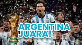 Timnas Argentina merayakan juara Piala Dunia 2022 Qatar. l Istimewa