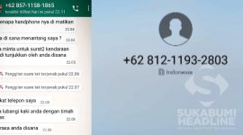 Chat dan nomor pria mengaku polisi. l Istimewa