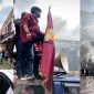 Aksi massa AKMM di kantor KPU Kabupaten Sukabumi. l Istimewa