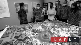 Hary Tanoesoedibjo melihat maket KEK Lido. l Istimewa