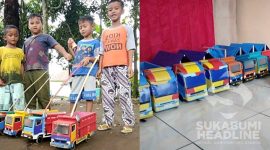 Mobil mainan buatan warga Cireunghas Sukabumi, Mulyana. l Istimewa