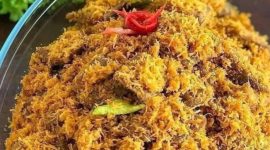 Resep membuat serundeng rendang daging. l Istimewa