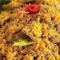 Resep membuat serundeng rendang daging. l Istimewa
