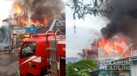 Dua rumah terbakar di Pabuaran, Kabupaten Sukabumi. l Istimewa