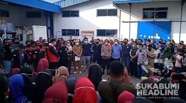 Demo buruh pabrik garmen di Sukabumi. l Istimewa