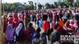 Warga memenuhi Lapang Merdeka Kota Sukabumi. l Istimewa