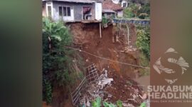 Rumah terancam longsor di Cibadak, Sukabumi. l Istimewa