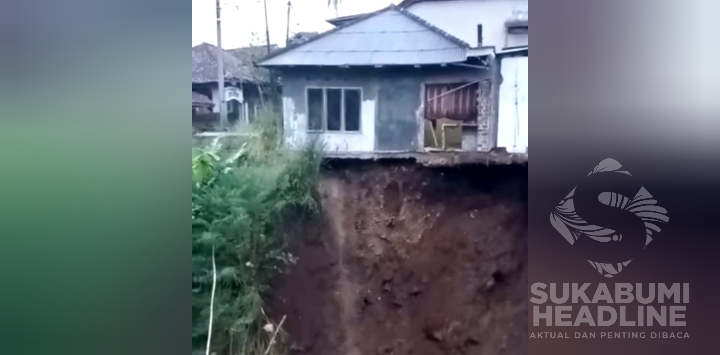 Rumah terancam longsor di Cibadak, Sukabumi. l Istimewa