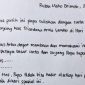 Surat tulisan tangan Ferdy Sambo untuk anaknya. l Istimewa