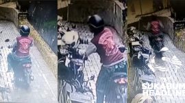 Maling helm beraksi di Kantor Kecamatan Sukaraja. l Istimewa
