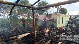 Rumah dan ternak jangrik terbakar di Ciambar Sukabumi. l Istimewa
