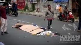 Korban lakalantas maut di Cicurug ditutup kardus. l Istimewa