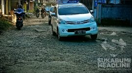 Rusak Jalan Kabupaten, ruas alternatif Cicurug - Parungkuda. l sukabumiheadline.com