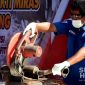 Proses penghancuran knalpot Brong di Sukabumi. l Istimewa