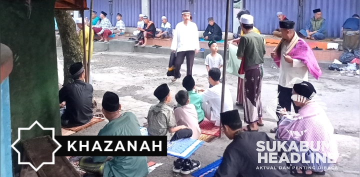 Jemaah Shalat Ied di Cicurug Sukabumi meluber hingga emperan ruko. l sukabumiheadline.com