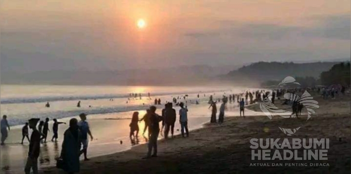 Wisatawan di Pantai Palabuhanratu Sukabumi. l Istimewa