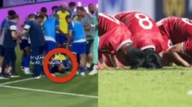 Selebrasi gol sujud syukur ala Cristiano Ronaldo dan Timnas Indonesia. l Istimewa