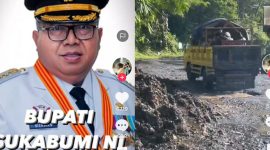 Marwan Hamami dan jalan rusak di Sukabumi. l Istimewa