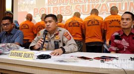 Enam pelaku penganiaya Kamat Adiwijaya hingga tewas di Sukabumi. l Istimewa