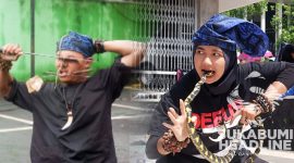 Penampilan seni debus Padepokan Dadali Pati Sukabumi. l Istimewa